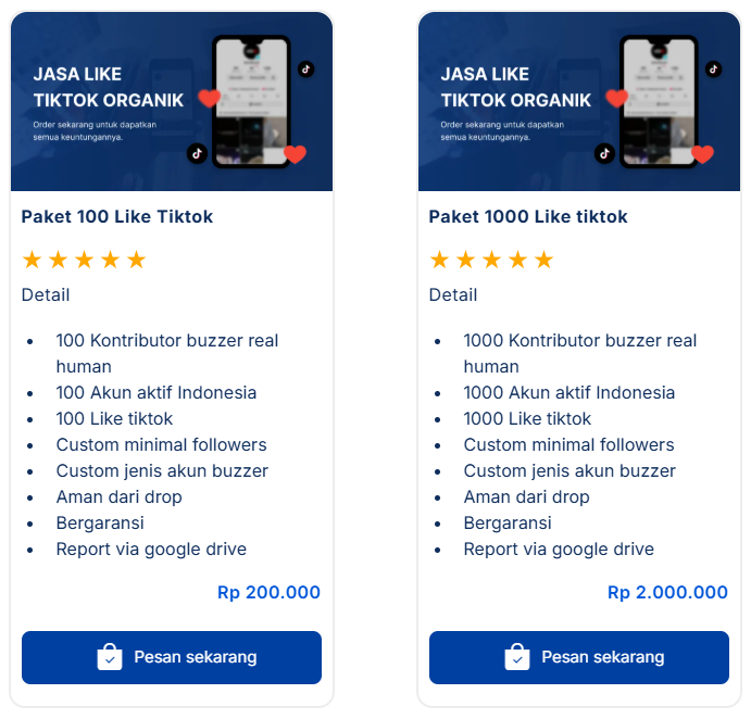 harga jasa like tiktok